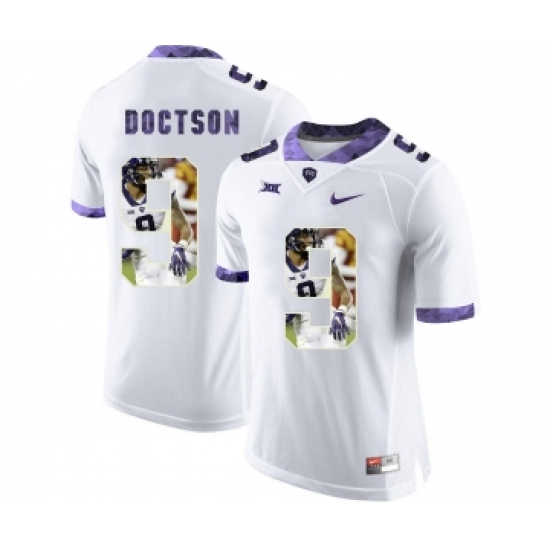 TCU Horned Frogs 9 Josh Doctson White With Portrait Print College Football Limited Jersey - Ujersey