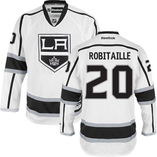 Youth Reebok Los Angeles Kings #20 Luc Robitaille Authentic White Away NHL Jersey - Ujersey