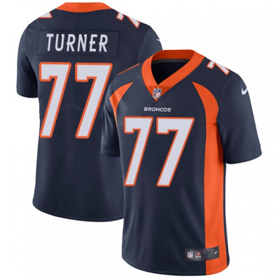 Men's Nike Denver Broncos #77 Billy Turner Navy Blue Alternate Vapor Untouchable Limited Player NFL Jersey - Ujersey