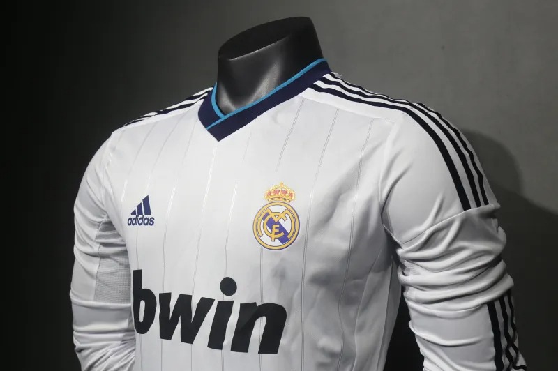 Real Madrid Retro Jersey Home Long Sleeve Soccer Shirt 2012/13