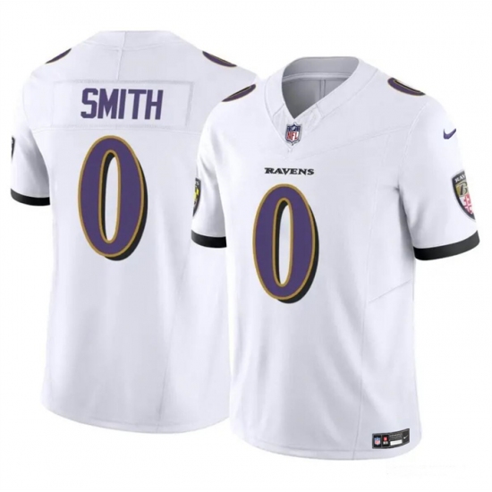Men's Baltimore Ravens #0 Roquan Smith White 2023 F.U.S.E. Vapor Limited Football Stitched Jersey - Ujersey