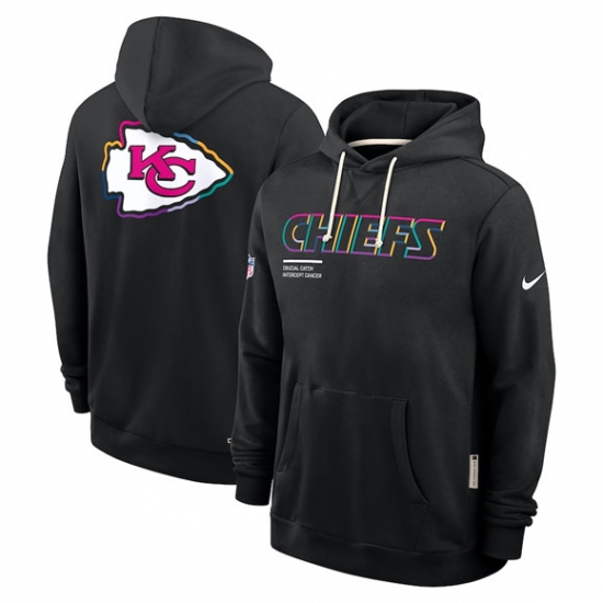 Men's Kansas City Chiefs Black 2025 Crucial Catch Dri-FIT Hoodie - Ujersey