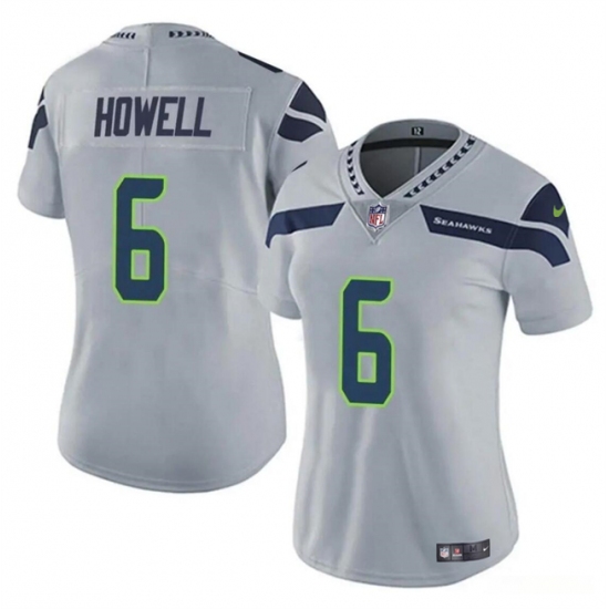 Women's Seattle Seahawks #6 Sam Howell Gray Vapor Limited Football Stitched Jersey - Ujersey