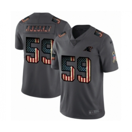 Men's Carolina Panthers #59 Luke Kuechly Limited Black USA Flag 2019 Salute To Service Football Jersey - Ujersey