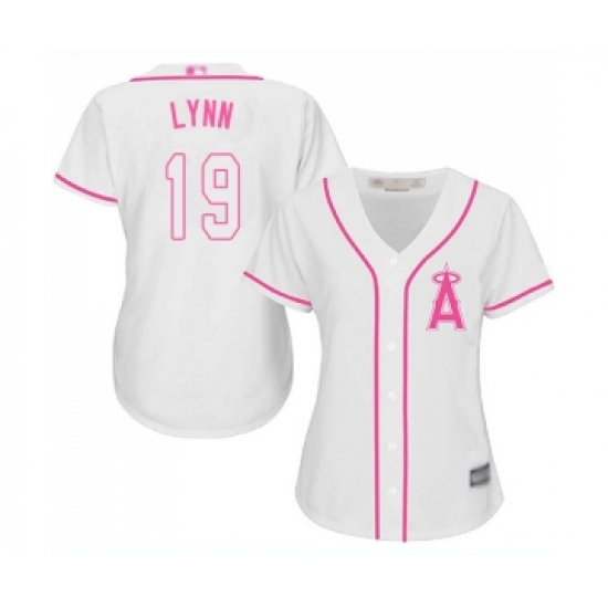 Women's Los Angeles Angels of Anaheim #19 Fred Lynn Replica White Fashion Cool Base Baseball Jersey - Ujersey