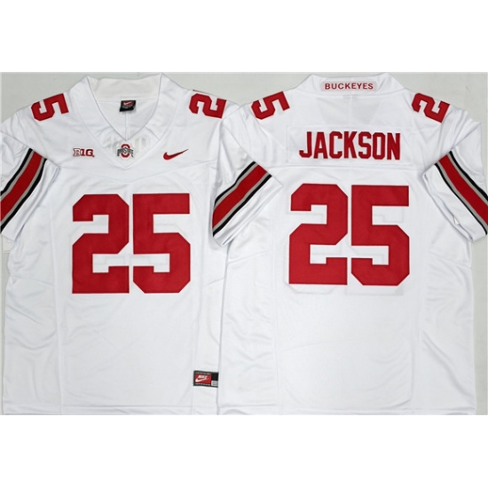 Men's Ohio State Buckeyes #25 Lamar Bo Jackson White 2025 F.U.S.E. Limited Stitched Jersey - Ujersey