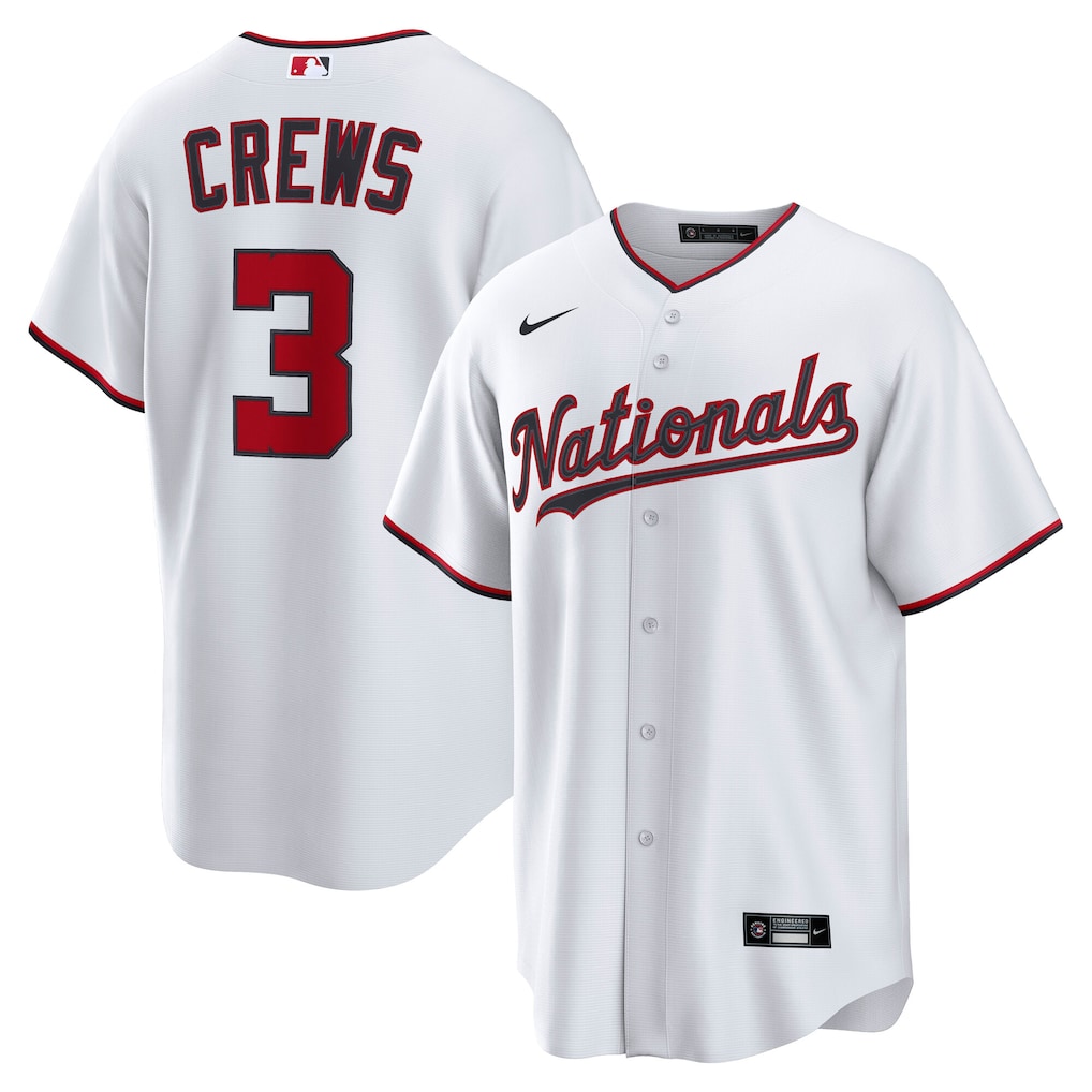 Men's Washington Nationals Dylan Crews Nike White Home Replica Jersey - Vujersey Los Angeles Rams