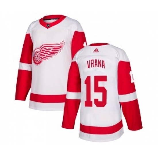 Men's Detroit Red Wings #15 Jakub Vrana Adidas Authentic White Jersey - Ujersey