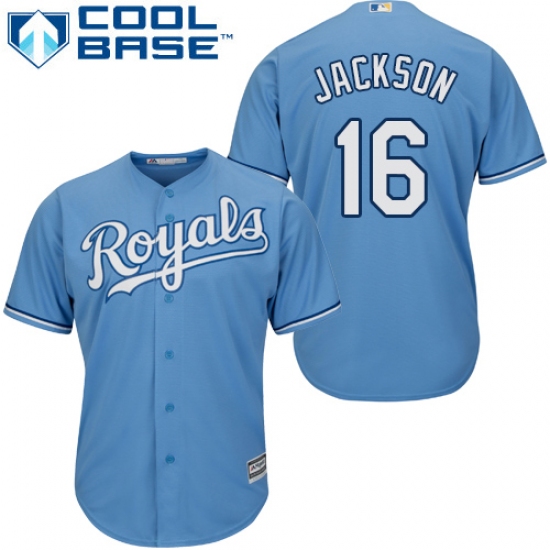 Youth Majestic Kansas City Royals #16 Bo Jackson Authentic Light Blue Alternate 1 Cool Base MLB Jersey - Ujersey
