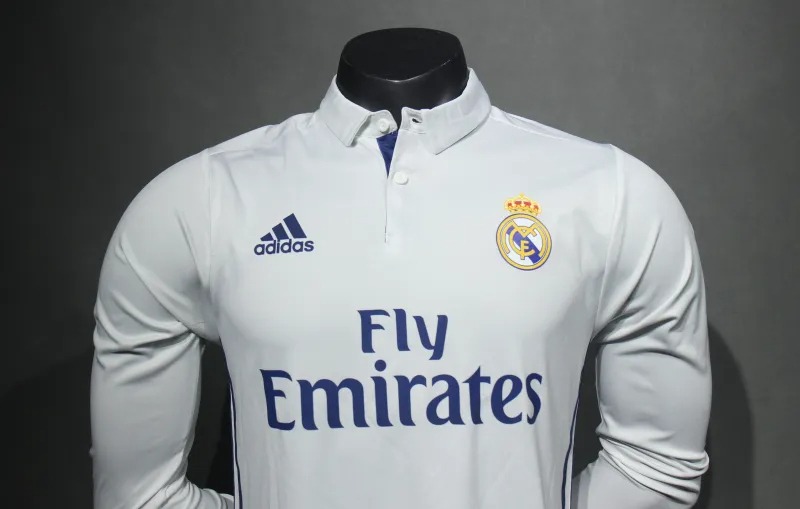 Real Madrid Retro Jersey Home Long Sleeve Soccer Shirt 2016/17