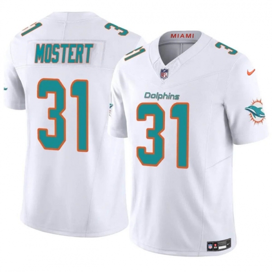 Men's Miami Dolphins #31 Raheem Mostert White 2023 F.U.S.E Alternate Vapor Limited Football Stitched Jersey - Ujersey