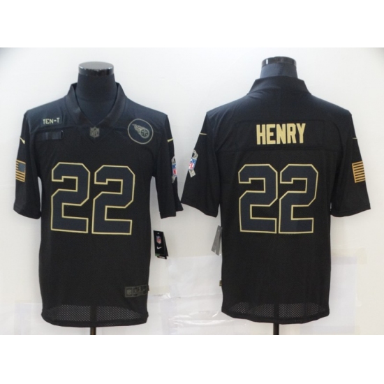 Men's Tennessee Titans #22 Derrick Henry Black Nike 2020 Salute To Service Limited Jersey - Ujersey