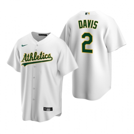 Men's Nike Oakland Athletics #2 Khris Davis White Home Stitched Baseball Jersey - Ujersey