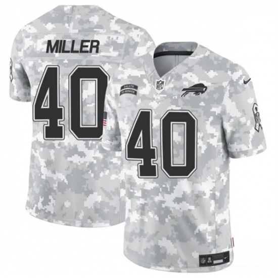 Men's Buffalo Bills #40 Von Miller 2024 F.U.S.E. Arctic Camo Salute to Service Limited Football Stitched Jersey - Ujersey