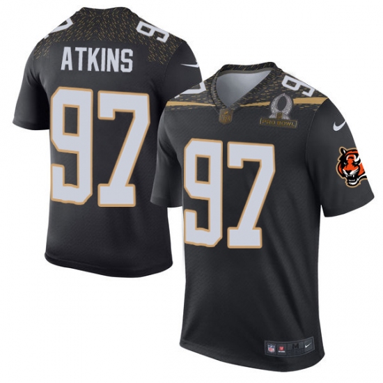 Men's Nike Cincinnati Bengals #97 Geno Atkins Elite Black Team Irvin 2016 Pro Bowl NFL Jersey - Ujersey
