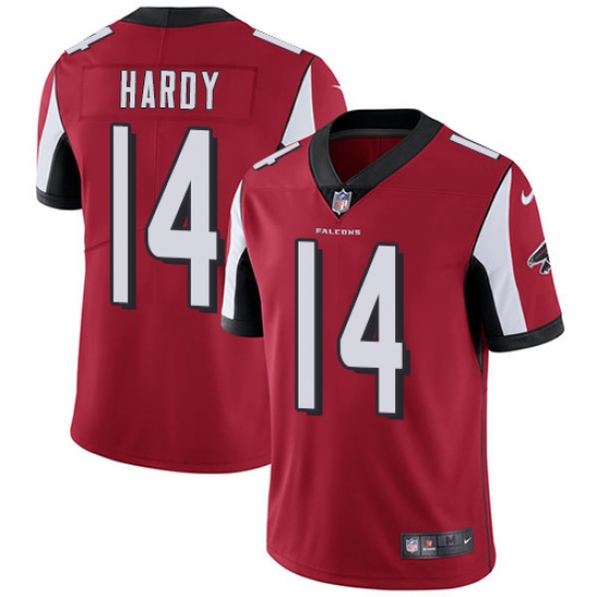 Youth Nike Atlanta Falcons #14 Justin Hardy Elite Red Team Color NFL Jersey - Ujersey