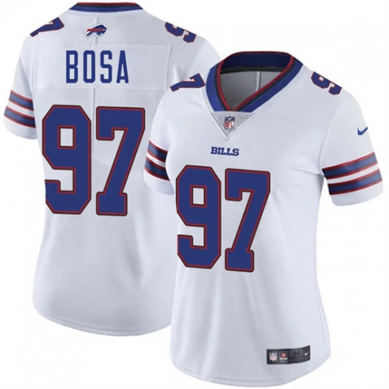 Women's Buffalo Bills #97 Joey Bosa White 2025 Vapor Stitched Football Jersey(Run Small) - Ujersey