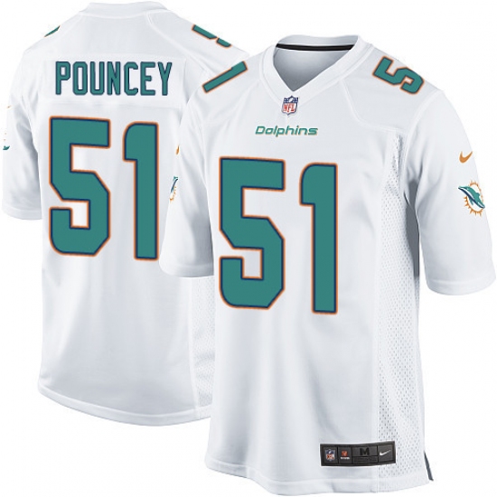 Men's Nike Miami Dolphins #51 Mike Pouncey Game White NFL Jersey