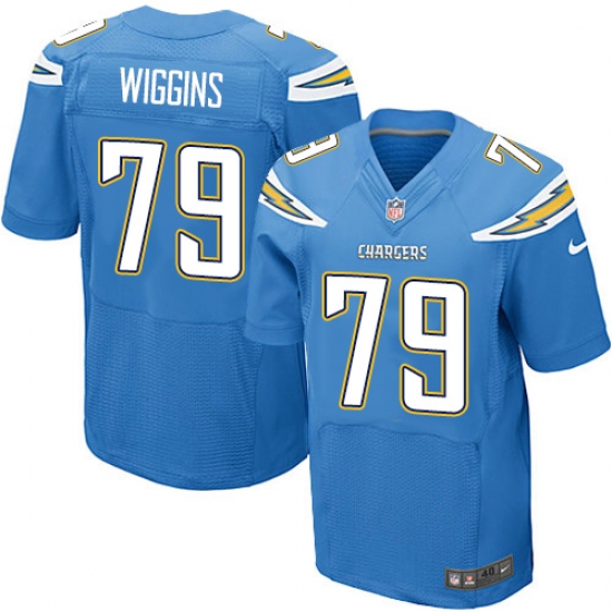 Men's Nike Los Angeles Chargers #79 Kenny Wiggins Elite Electric Blue Alternate NFL Jersey - Ujersey