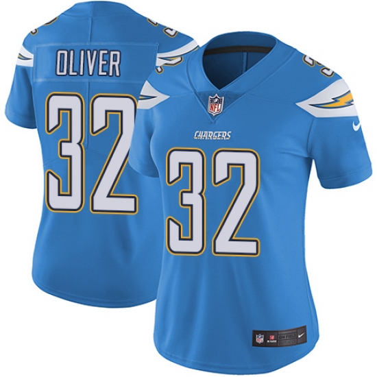 Women's Nike Los Angeles Chargers #32 Branden Oliver Electric Blue Alternate Vapor Untouchable Elite Player NFL Jersey - Ujersey