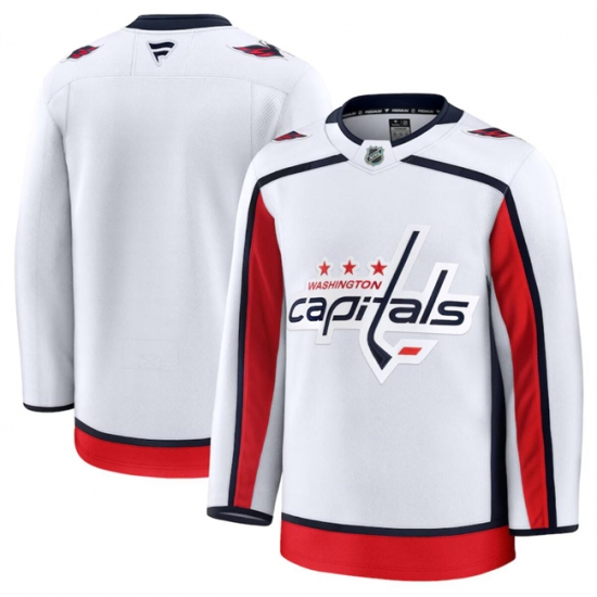 Men's Washington Capitals Blank White 2024-25 Away Stitched Hockey Jersey - Ujersey