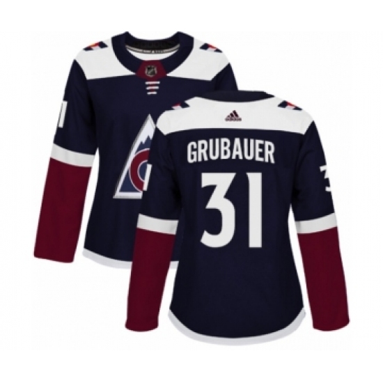 Women's Adidas Colorado Avalanche #31 Philipp Grubauer Premier Navy Blue Alternate NHL Jersey - Ujersey