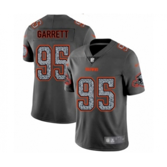 Men's Cleveland Browns #95 Myles Garrett Limited Gray Static Fashion Football Jersey - Ujersey