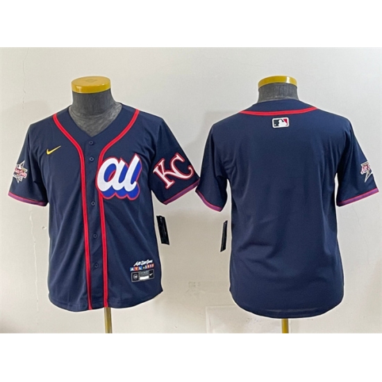 Women's American League Kansas City Royals Blank Navy 2025 All-Star Edition Limited Stitched Baseball Jersey(Run Small) - Ujersey