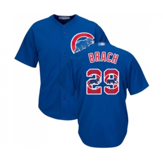 Men's Chicago Cubs #29 Brad Brach Authentic Royal Blue Team Logo Fashion Cool Base Baseball Jersey - Ujersey