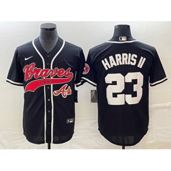 Men's Atlanta Braves #23 Michael Harris II Black Cool Base Stitched Baseball Jersey - Ujersey