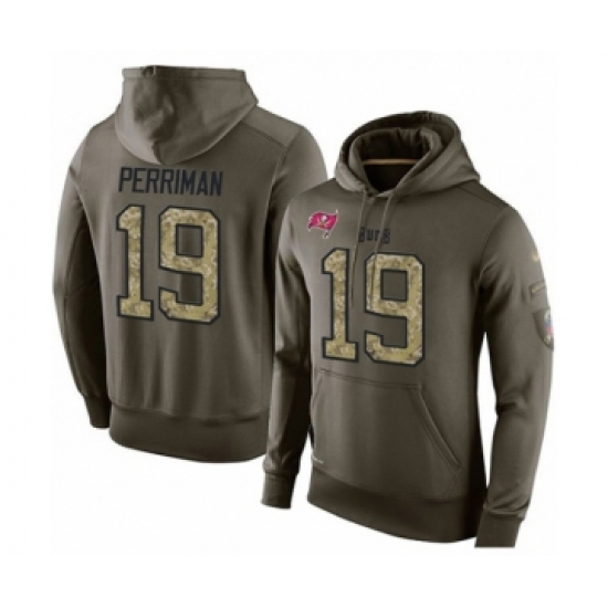 Football Men's Tampa Bay Buccaneers #19 Breshad Perriman Green Salute To Service Pullover Hoodie - Ujersey
