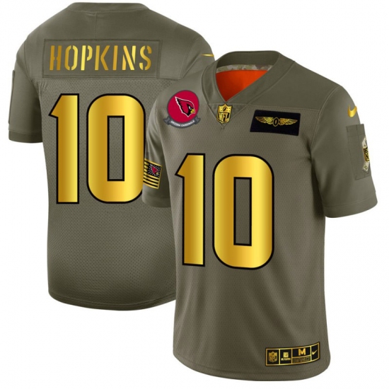 Men's Nike Arizona Cardinals #10 DeAndre Hopkins NFL Olive Gold 2019 Salute to Service Limited Jersey - Ujersey