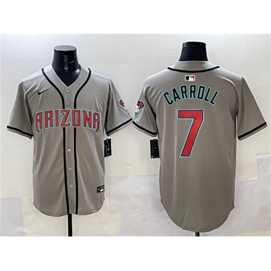 Men's Arizona Diamondbacks #7 Corbin Carroll Gray Limited Stitched Baseball Jersey - Ujersey