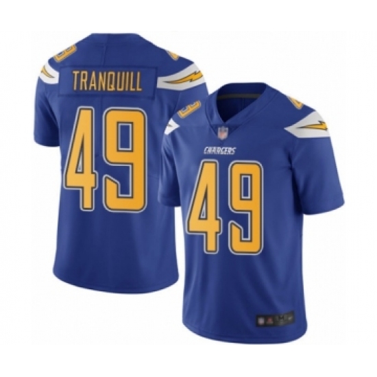 Men's Los Angeles Chargers #49 Drue Tranquill Limited Electric Blue Rush Vapor Untouchable Football Jersey - Ujersey