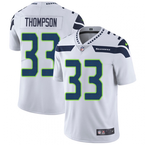 Men's Nike Seattle Seahawks #33 Tedric Thompson White Vapor Untouchable Limited Player NFL Jersey - Ujersey