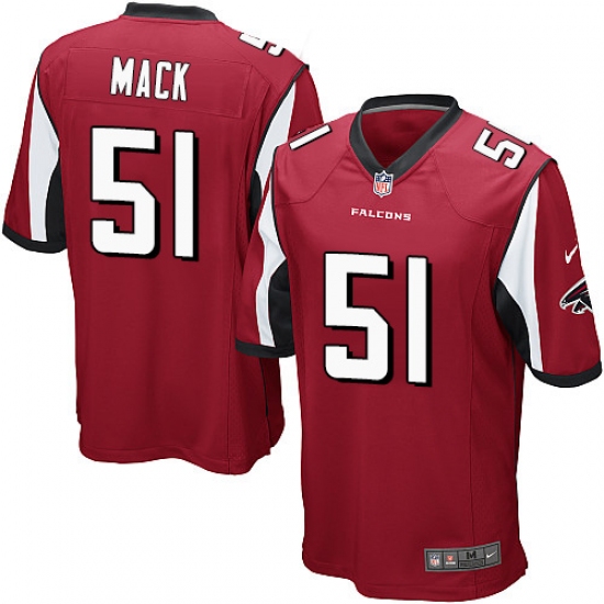Men's Nike Atlanta Falcons #51 Alex Mack Game Red Team Color NFL Jersey - Ujersey