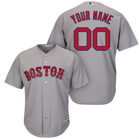 Men's Boston Red Sox Majestic Gray Cool Base Custom Jersey - Ujersey
