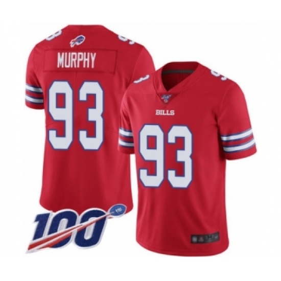 Men's Buffalo Bills #93 Trent Murphy Limited Red Rush Vapor Untouchable 100th Season Football Jersey - Ujersey