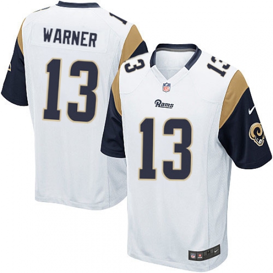 Men's Nike Los Angeles Rams #13 Kurt Warner Game White NFL Jersey - Ujersey