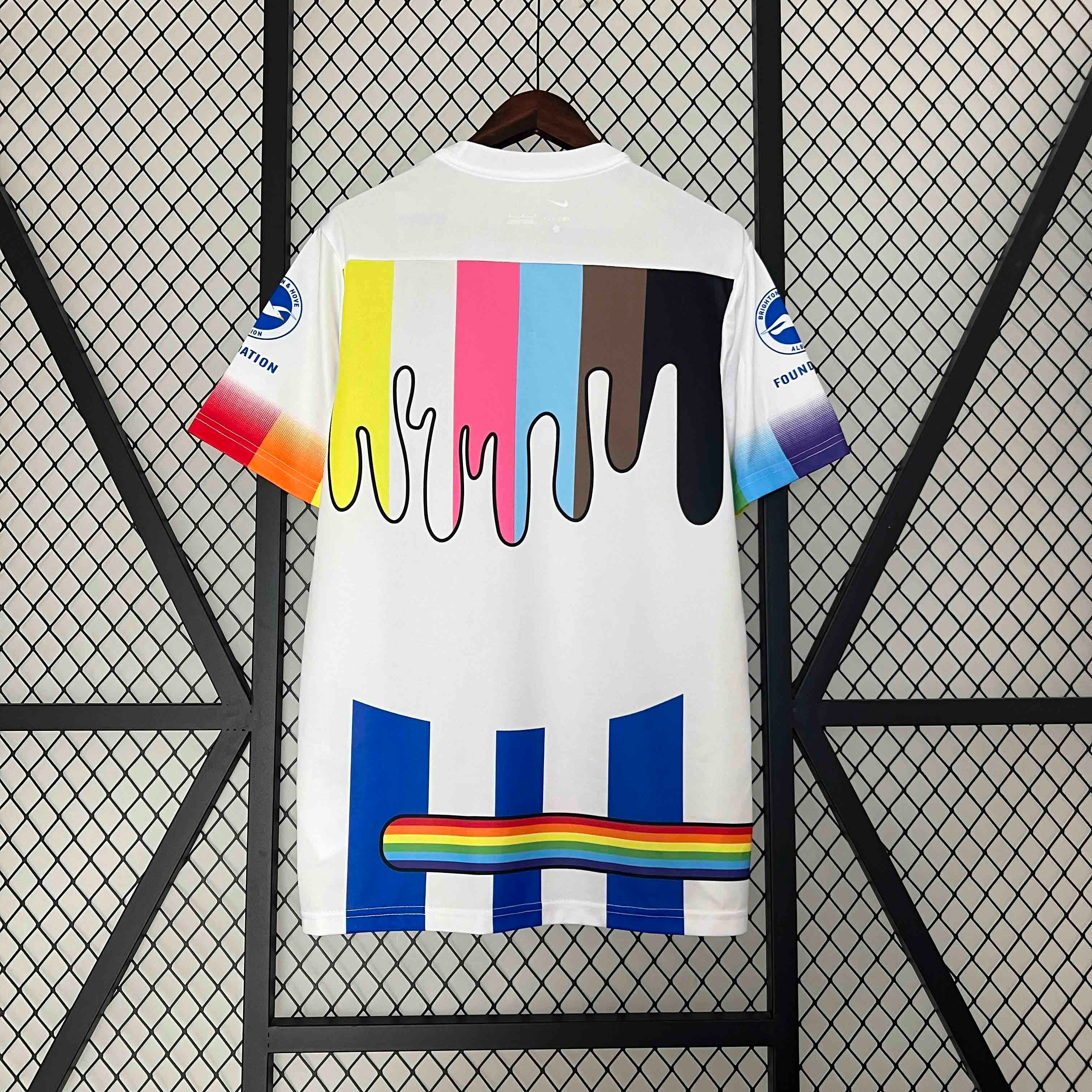 Brighton & Hove Albion Football Jersey Rainbow Laces Pre-Match Custom Shirt 2024/25 - ujerseystore