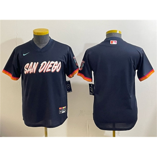Youth San Diego Padres Blank Obsidian 2026 City Connect Stadium Stitched Baseball Jersey - Ujersey