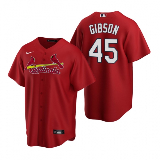 Men's Nike St. Louis Cardinals #45 Bob Gibson Red Alternate Stitched Baseball Jersey - Ujersey
