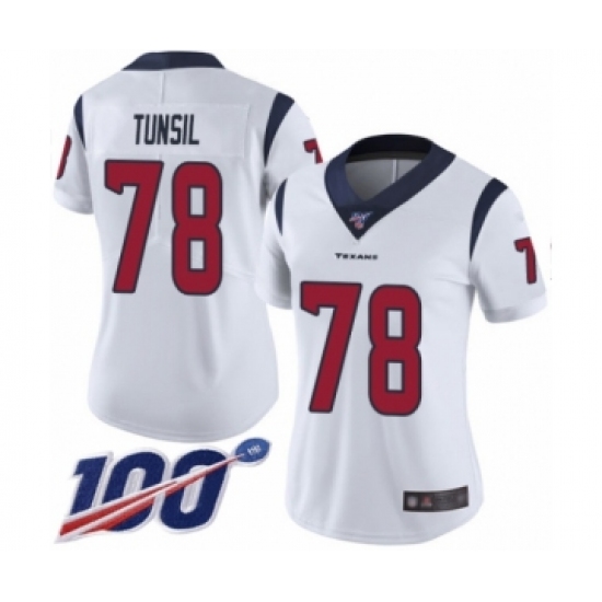 Women's Houston Texans #78 Laremy Tunsil White Vapor Untouchable Limited Player 100th Season Football Jersey - Ujersey