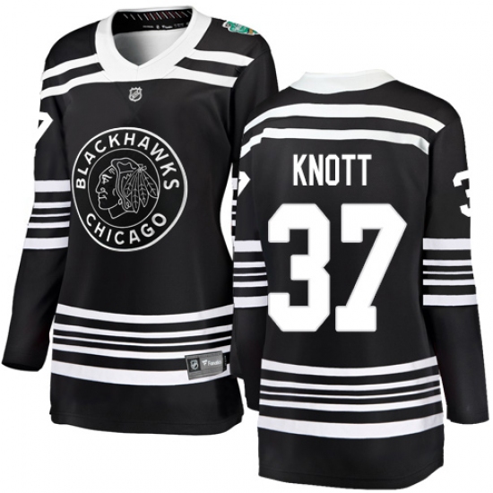 Women's Chicago Blackhawks #37 Graham Knott Black 2019 Winter Classic Fanatics Branded Breakaway NHL Jersey - Ujersey