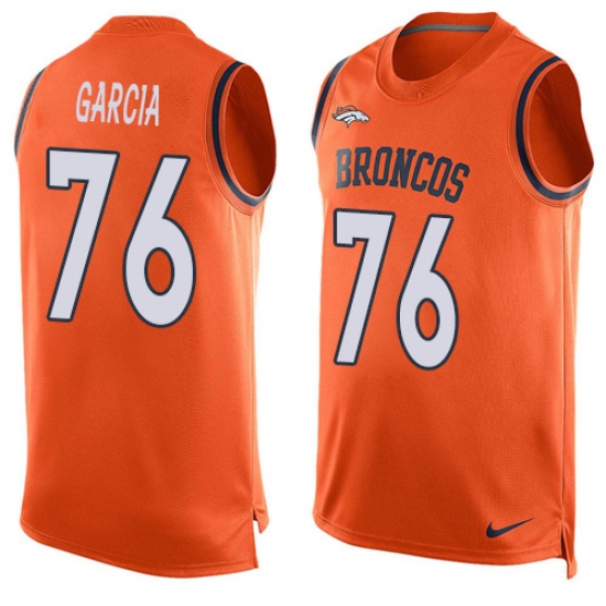 Men's Nike Denver Broncos #76 Max Garcia Limited Orange Player Name & Number Tank Top NFL Jersey - Ujersey