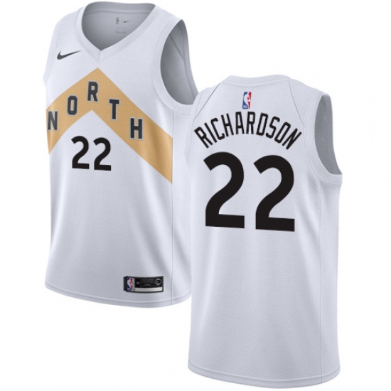 Youth Nike Toronto Raptors #22 Malachi Richardson Swingman White NBA Jersey - City Edition - Ujersey
