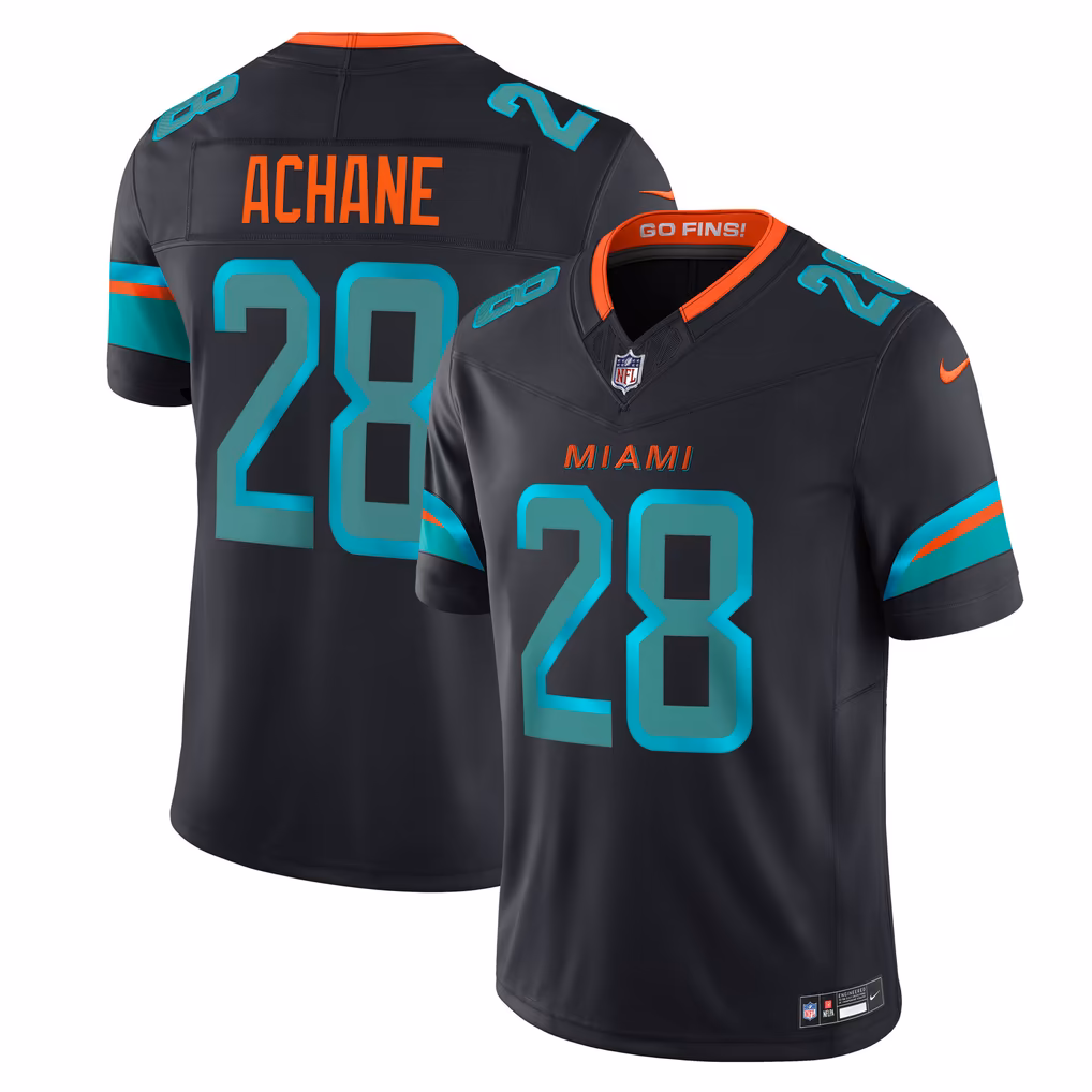 Men's Miami Dolphins De’Von Achane Nike Navy Rivalries Collection Stitched Limited Jersey - SUjersey01