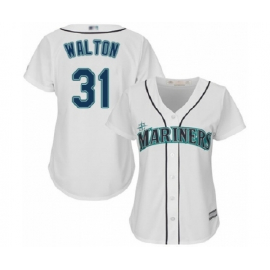Women's Seattle Mariners #31 Donnie Walton Authentic White Home Cool Base Baseball Player Jersey - Ujersey