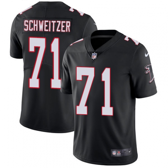 Youth Nike Atlanta Falcons #71 Wes Schweitzer Black Alternate Vapor Untouchable Limited Player NFL Jersey - Ujersey