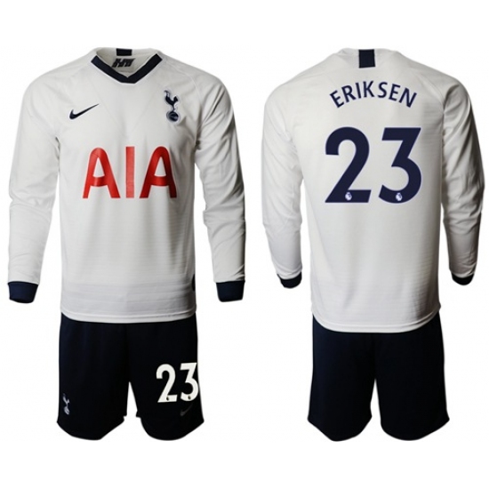 Tottenham Hotspur #23 Eriksen Home Long Sleeves Soccer Club Jersey